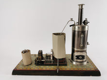 Laden Sie das Bild in den Galerie-Viewer, Bing Dampfmaschine mit Dynamo auf verziertem Zinn/Holzsockel & Gebrauchsanweisung | 1.549€