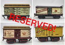 Laden Sie das Bild in den Galerie-Viewer, Märklin Spur 0 Bierwagen-Zug Pabst Malt Nutrine Budweiser Schlitz
