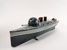 Load image into Gallery viewer, Bing autom. firing gunboat clockwork drive with original box 38 cm | 2.199€
