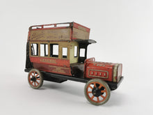 Load image into Gallery viewer, Bing double decker bus with rare advertisement 18 cm around 1925 lithographed | 1.999€
