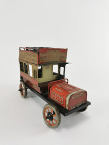 Bing Doppelstockbus selten mit Werbung! 18 cm um 1925 lithographiert | 1.999€