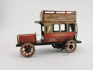 Bing double decker bus with rare advertisement 18 cm around 1925 lithographed | 1.999€