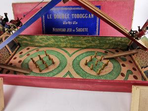 Le double Toboggan Nouveau Jeu de Societe Holzspielzeug Blechfahrzeuge um 1905 | 2.199€